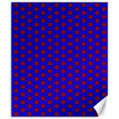 Blue Pattern Red Texture Canvas 8  X 10 