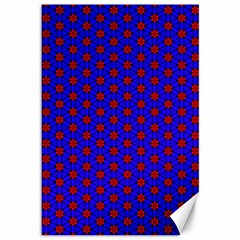 Blue Pattern Red Texture Canvas 12  X 18 