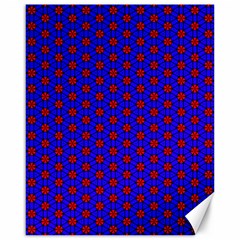 Blue Pattern Red Texture Canvas 16  X 20 