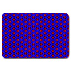 Blue Pattern Red Texture Large Doormat