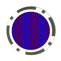 Blue Pattern Red Texture Poker Chip Card Guard