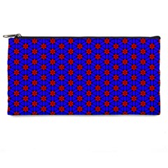 Blue Pattern Red Texture Pencil Cases