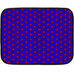 Blue Pattern Red Texture Two Sides Fleece Blanket (mini)