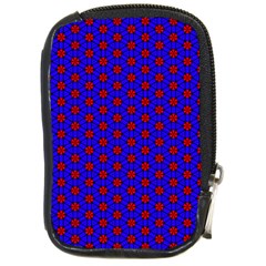 Blue Pattern Red Texture Compact Camera Leather Case