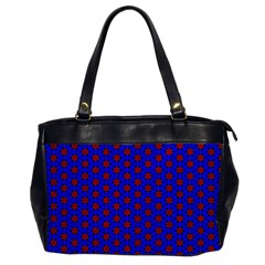 Blue Pattern Red Texture Oversize Office Handbag