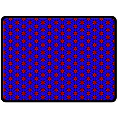 Blue Pattern Red Texture Fleece Blanket (large)