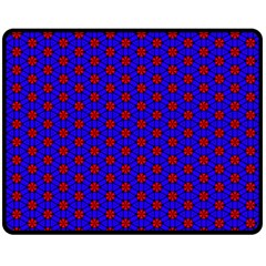 Blue Pattern Red Texture Fleece Blanket (medium)