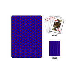 Blue Pattern Red Texture Playing Cards Single Design (mini)