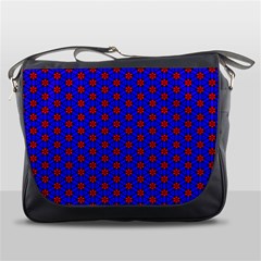 Blue Pattern Red Texture Messenger Bag