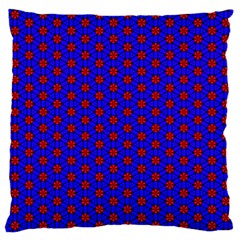 Blue Pattern Red Texture Large Cushion Case (one Side)