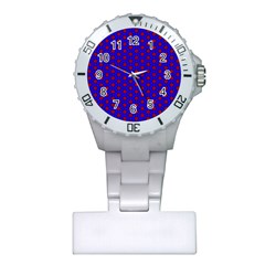 Blue Pattern Red Texture Plastic Nurses Watch