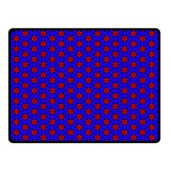 Blue Pattern Red Texture Two Sides Fleece Blanket (small)