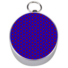 Blue Pattern Red Texture Silver Compasses