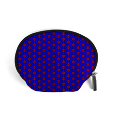 Blue Pattern Red Texture Accessory Pouch (small)