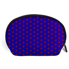 Blue Pattern Red Texture Accessory Pouch (large)