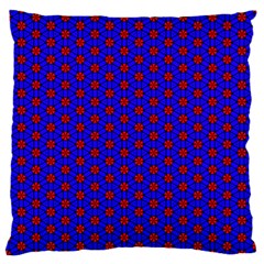 Blue Pattern Red Texture Standard Premium Plush Fleece Cushion Case (one Side)