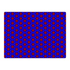 Blue Pattern Red Texture Two Sides Premium Plush Fleece Blanket (mini)