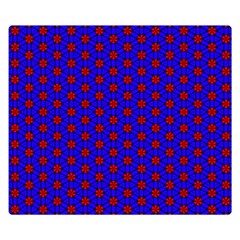 Blue Pattern Red Texture Two Sides Premium Plush Fleece Blanket (kids Size)