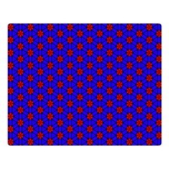 Blue Pattern Red Texture Two Sides Premium Plush Fleece Blanket (large)