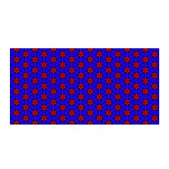 Blue Pattern Red Texture Satin Wrap 35  X 70 