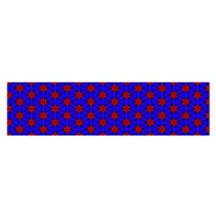 Blue Pattern Red Texture Oblong Satin Scarf (16  X 60 )