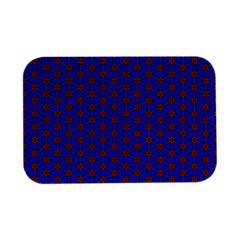 Blue Pattern Red Texture Open Lid Metal Box (silver)  