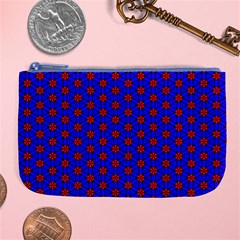 Blue Pattern Red Texture Large Coin Purse