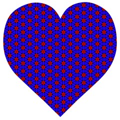 Blue Pattern Red Texture Wooden Puzzle Heart