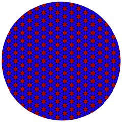 Blue Pattern Red Texture Wooden Puzzle Round