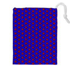 Blue Pattern Red Texture Drawstring Pouch (4xl)