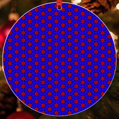 Blue Pattern Red Texture Uv Print Acrylic Ornament Round