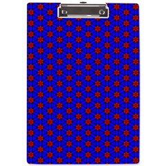 Blue Pattern Red Texture A4 Acrylic Clipboard