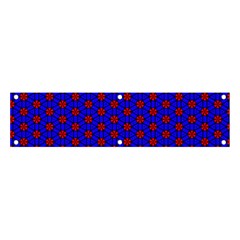 Blue Pattern Red Texture Banner And Sign 4  X 1 