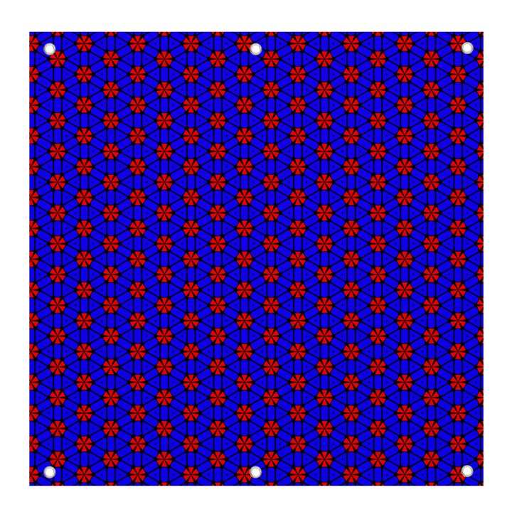 Blue Pattern Red Texture Banner and Sign 4  x 4 