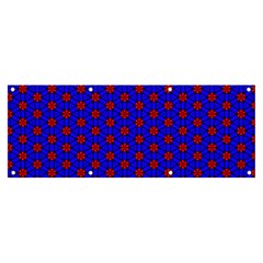 Blue Pattern Red Texture Banner And Sign 8  X 3 