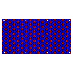 Blue Pattern Red Texture Banner And Sign 8  X 4 