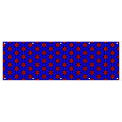 Blue Pattern Red Texture Banner And Sign 12  X 4 