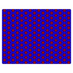 Blue Pattern Red Texture Premium Plush Fleece Blanket (medium)