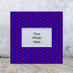 Blue Pattern Red Texture White Box Photo Frame 4  X 6 