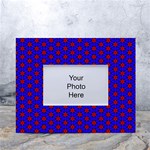 Blue Pattern Red Texture White Tabletop Photo Frame 4 x6  Front