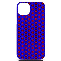 Blue Pattern Red Texture Iphone 14 Plus Black Uv Print Pc Hardshell Case