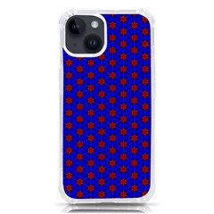 Blue Pattern Red Texture Iphone 14 Tpu Uv Print Case