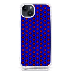 Blue Pattern Red Texture Iphone 14 Plus Tpu Uv Print Case