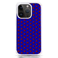 Blue Pattern Red Texture Iphone 14 Pro Tpu Uv Print Case