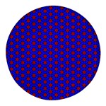 Blue Pattern Red Texture Round Glass Fridge Magnet (4 pack) Front