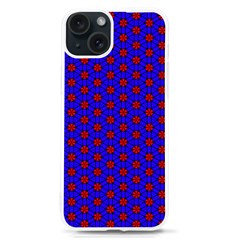 Blue Pattern Red Texture Iphone 15 Tpu Uv Print Case