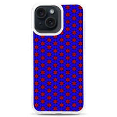 Blue Pattern Red Texture Iphone 15 Plus Tpu Uv Print Case