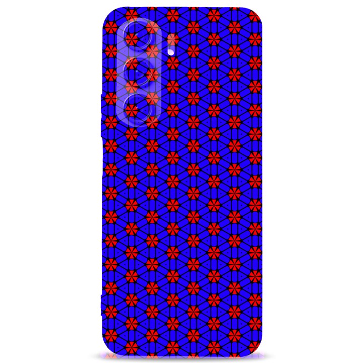 Blue Pattern Red Texture Samsung Galaxy S24 Plus 6.7 Inch Black TPU UV Case