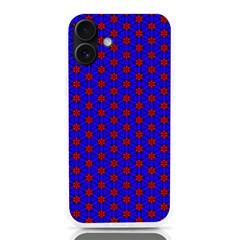 Blue Pattern Red Texture Iphone 16 Plus Tpu Uv Print Case