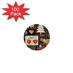 Christmas Reindeer 1  Mini Buttons (100 Pack) 